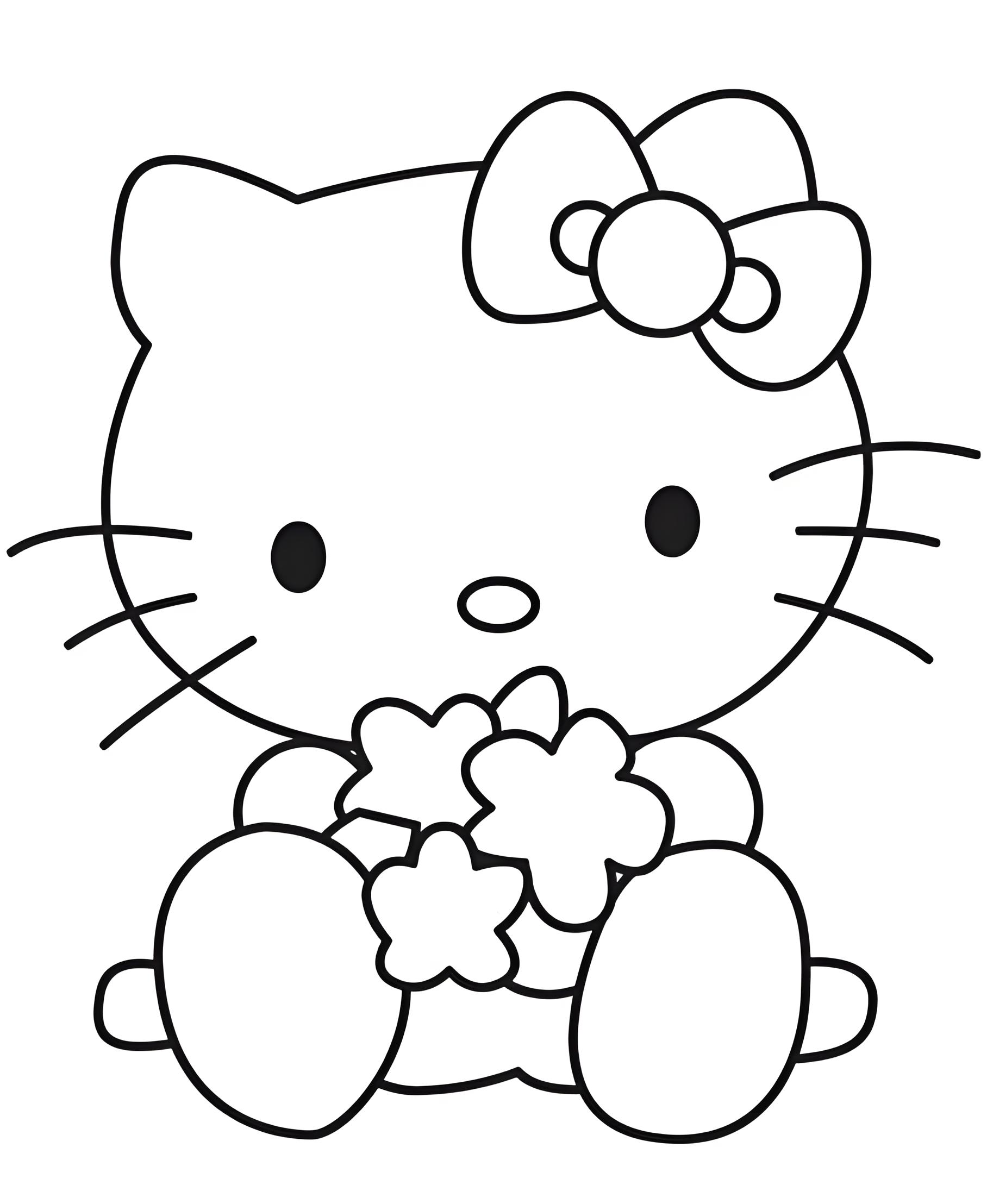 hello kitty coloring page - coloring pages printable