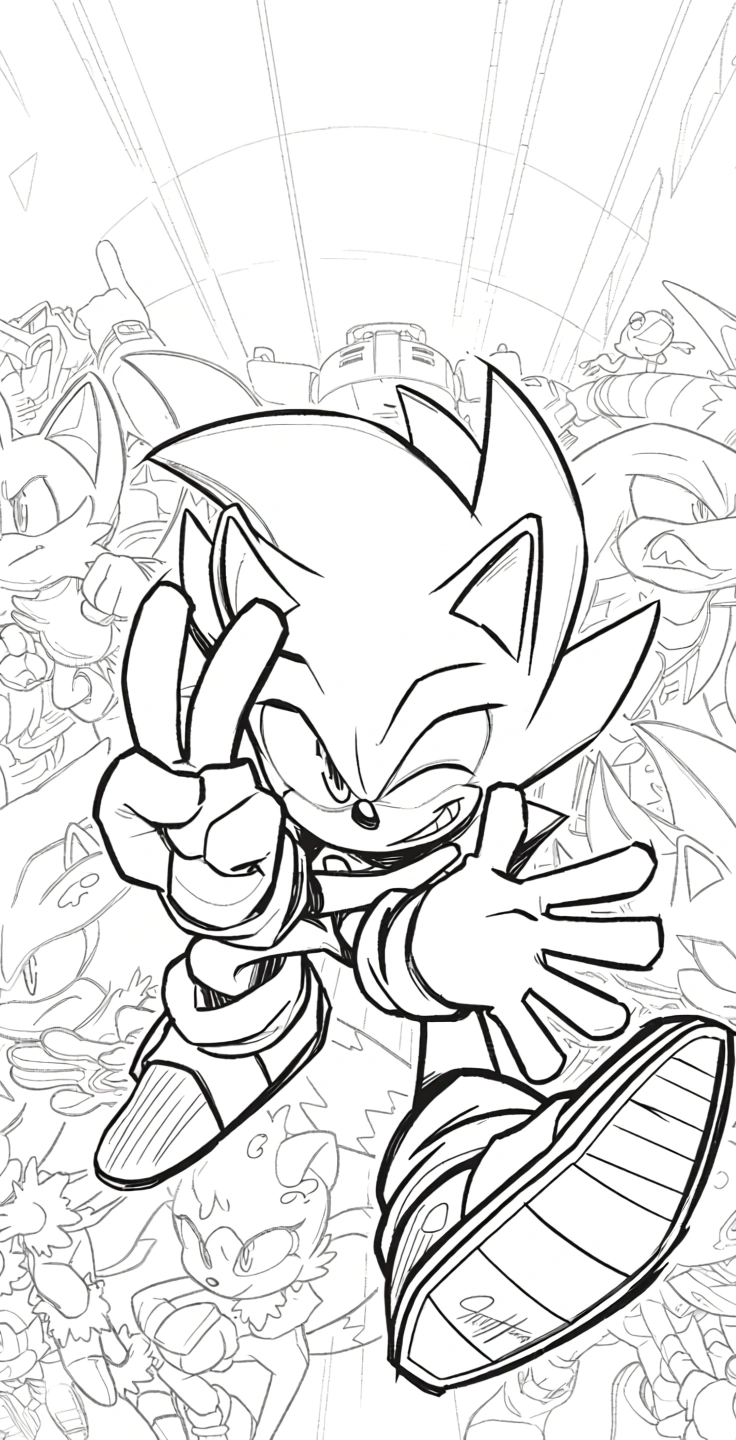 sonic coloring pages - adult coloring pages