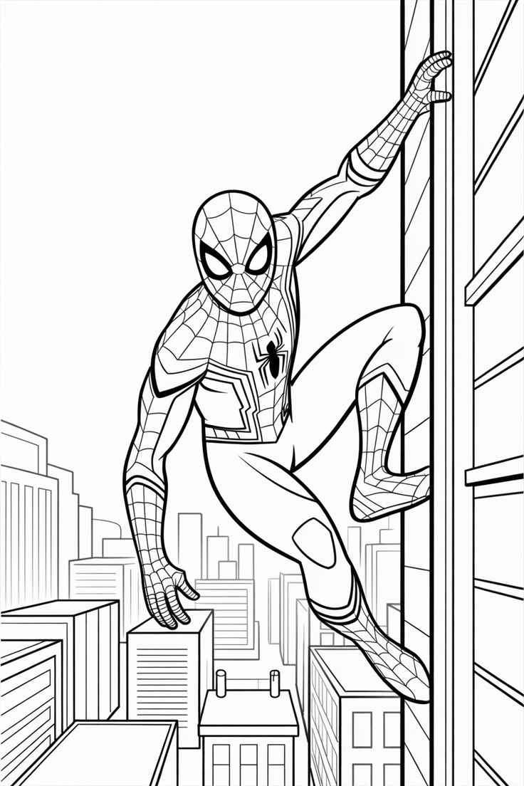 spiderman color pages - coloring sheet