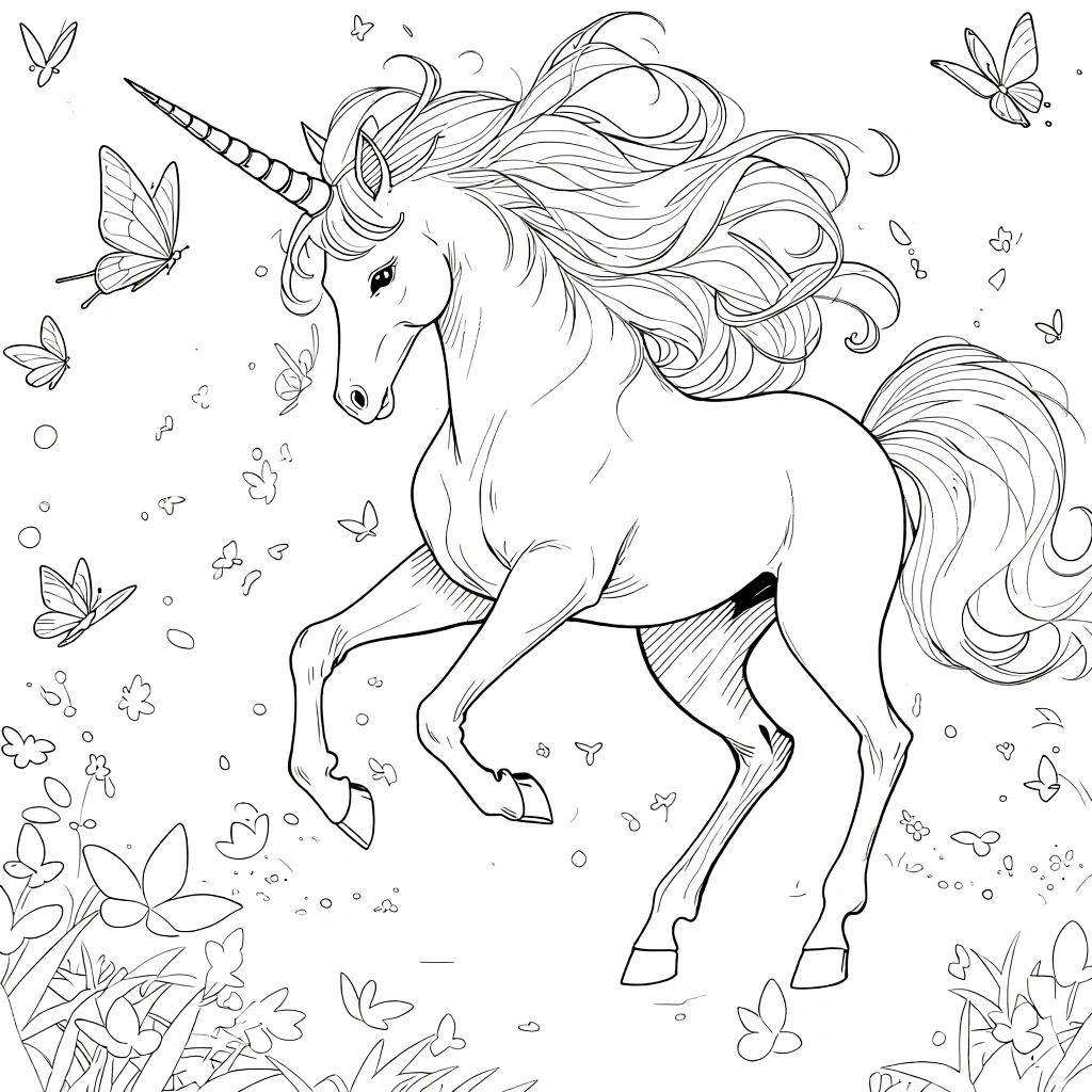 unicorn color page - coloring pages for kids