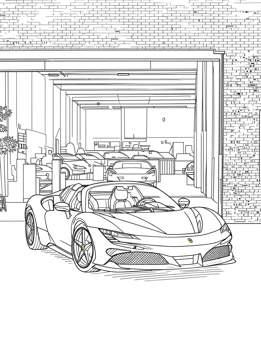 car coloring pages - adult coloring books