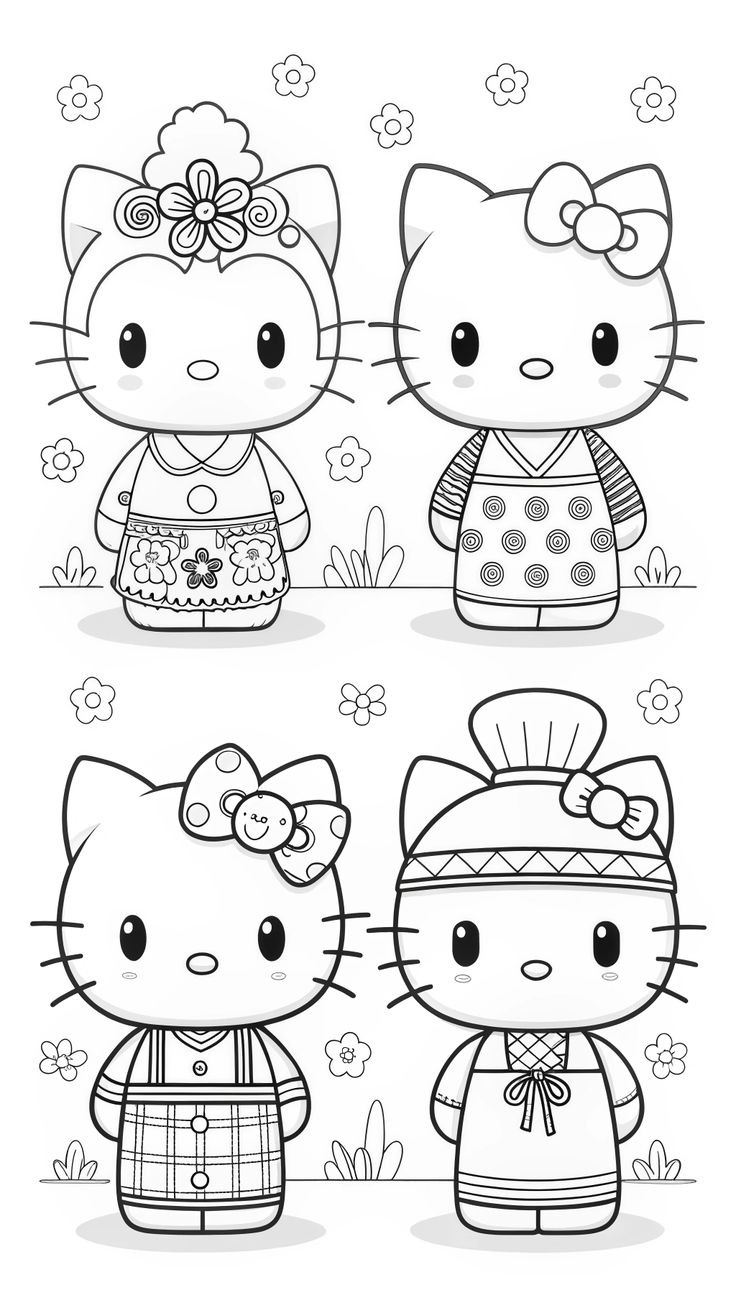 free hello kitty coloring pages - cute coloring pages for kids