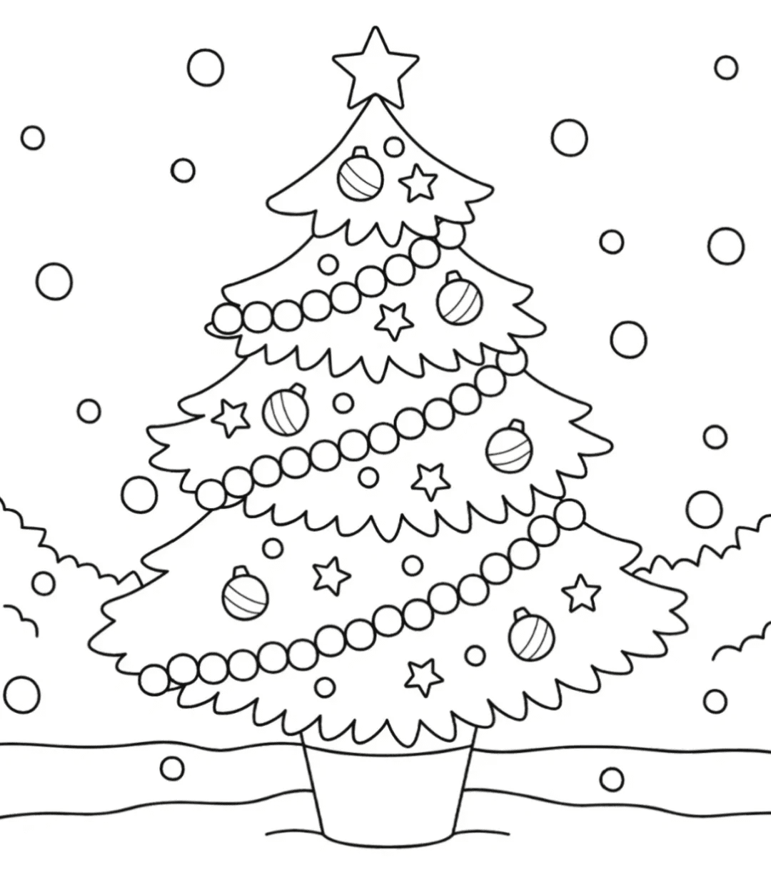 christmas tree coloring pages - coloring pages free