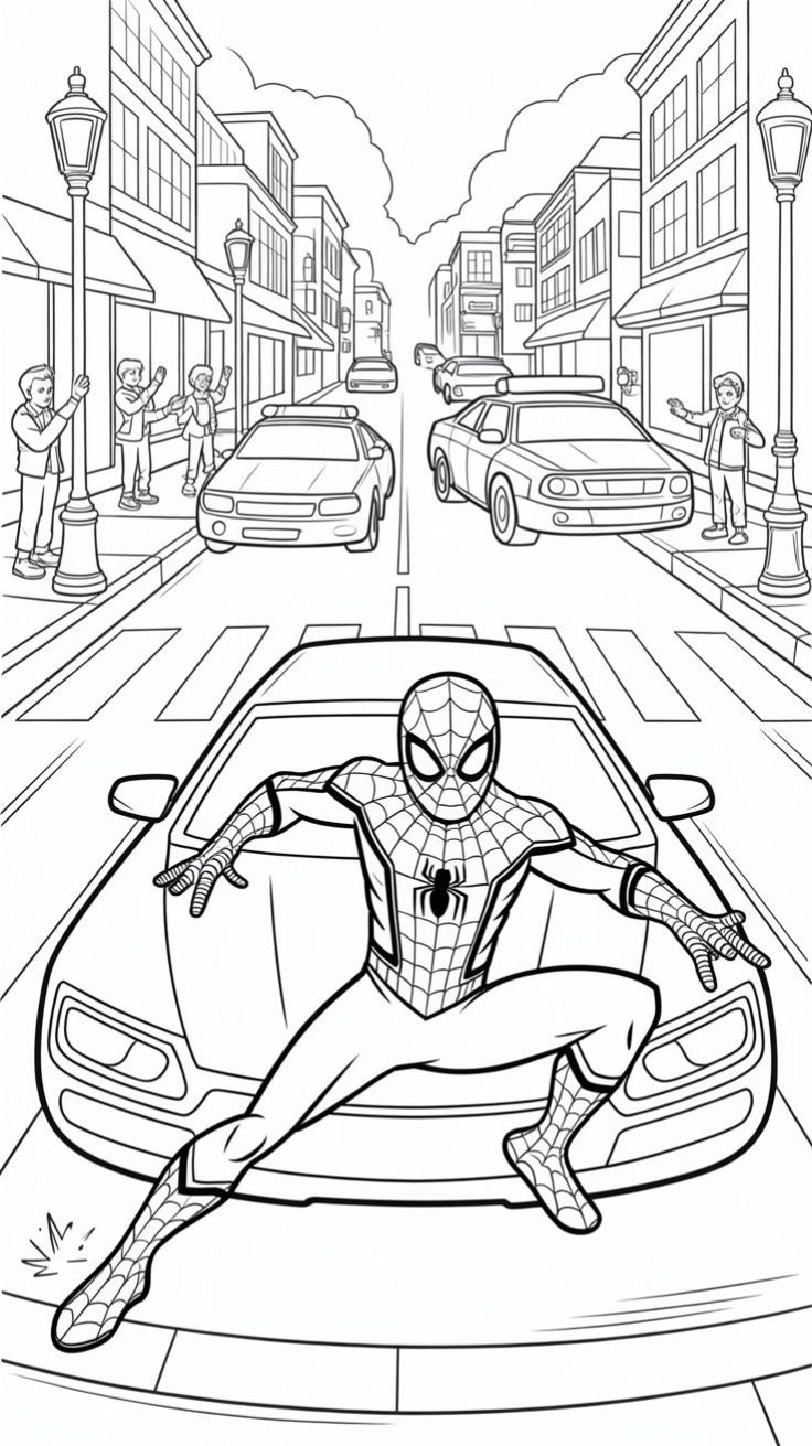 spiderman color page - coloring sheet