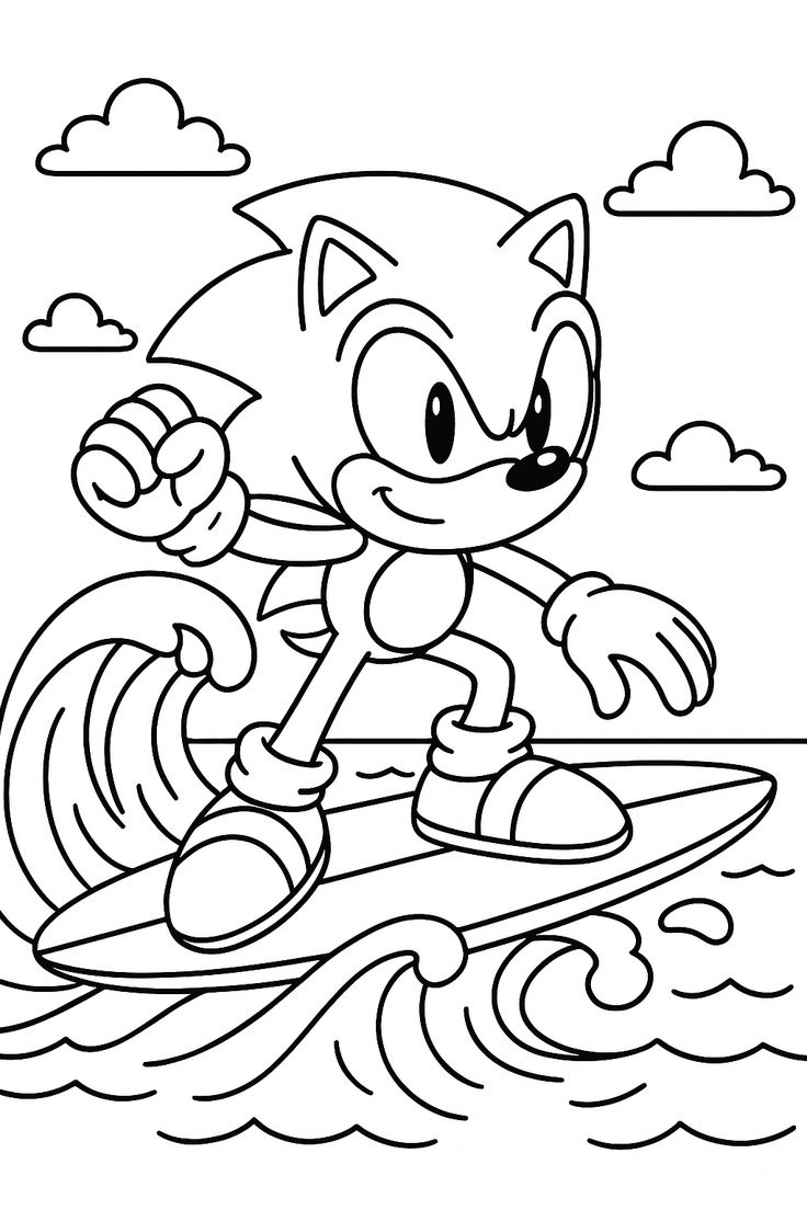 sonic the hedgehog coloring pages - cute coloring pages