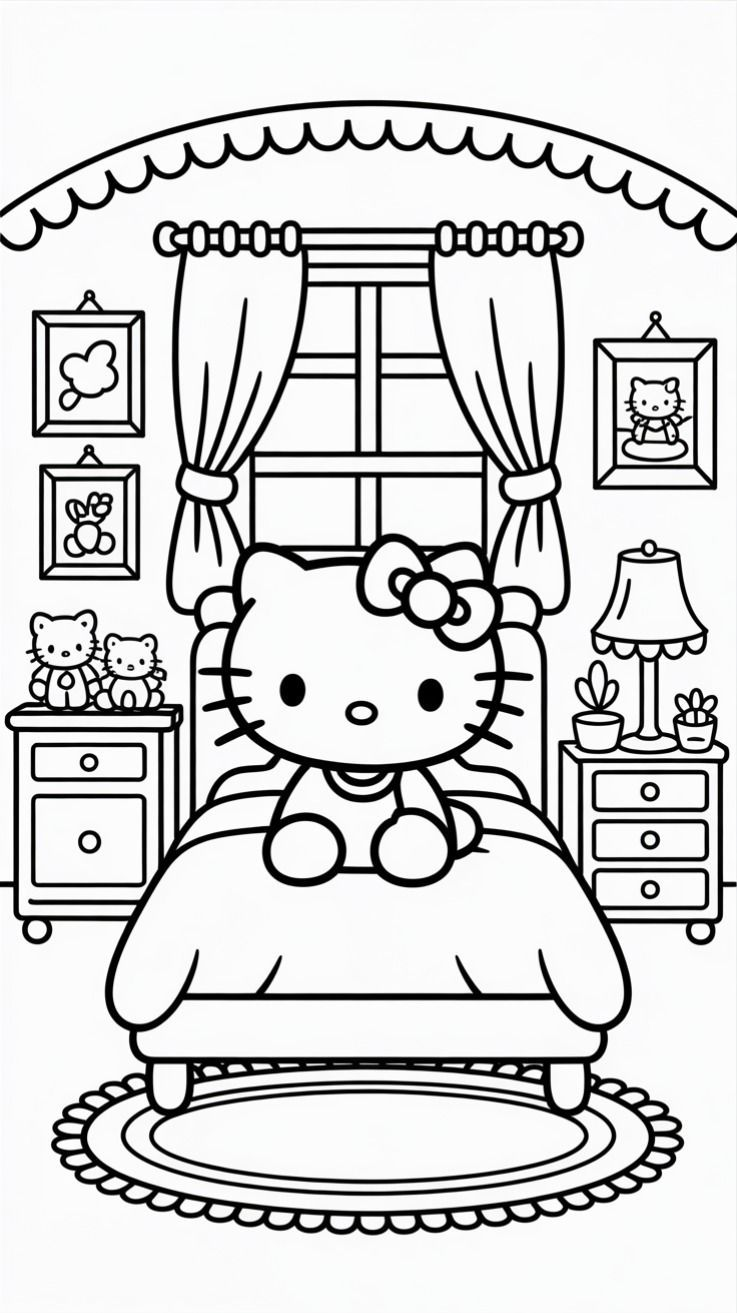 hello kitty halloween coloring page - coloring page for kids