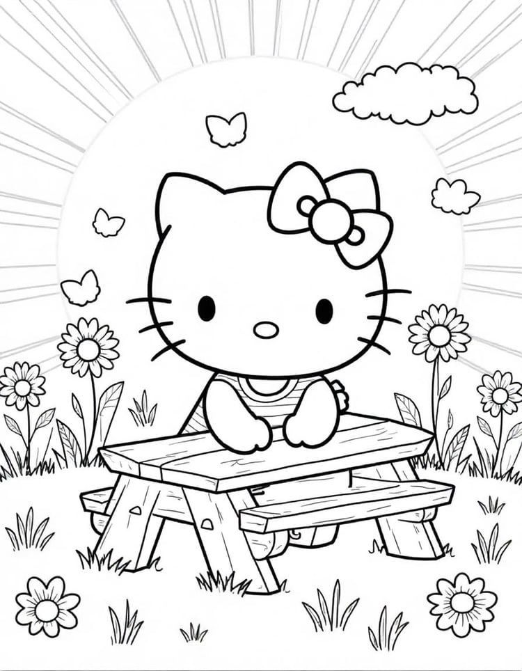 cute hello kitty coloring pages - coloring pages for kids