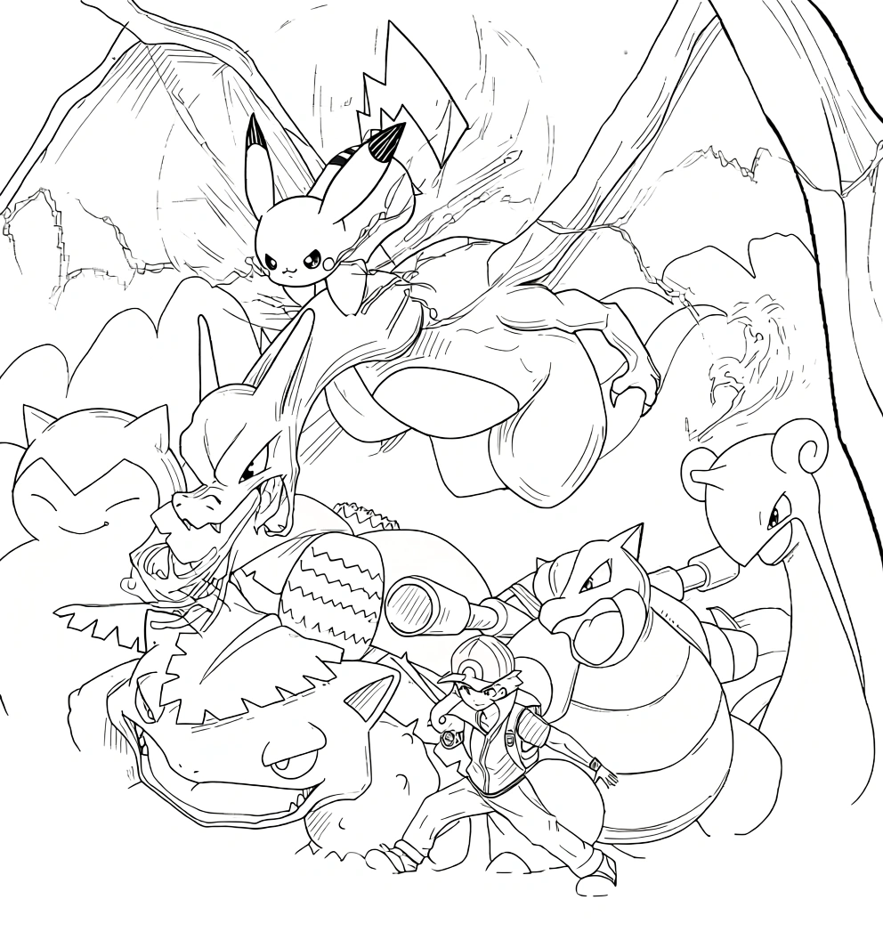 pokemon free coloring pages - adult coloring books