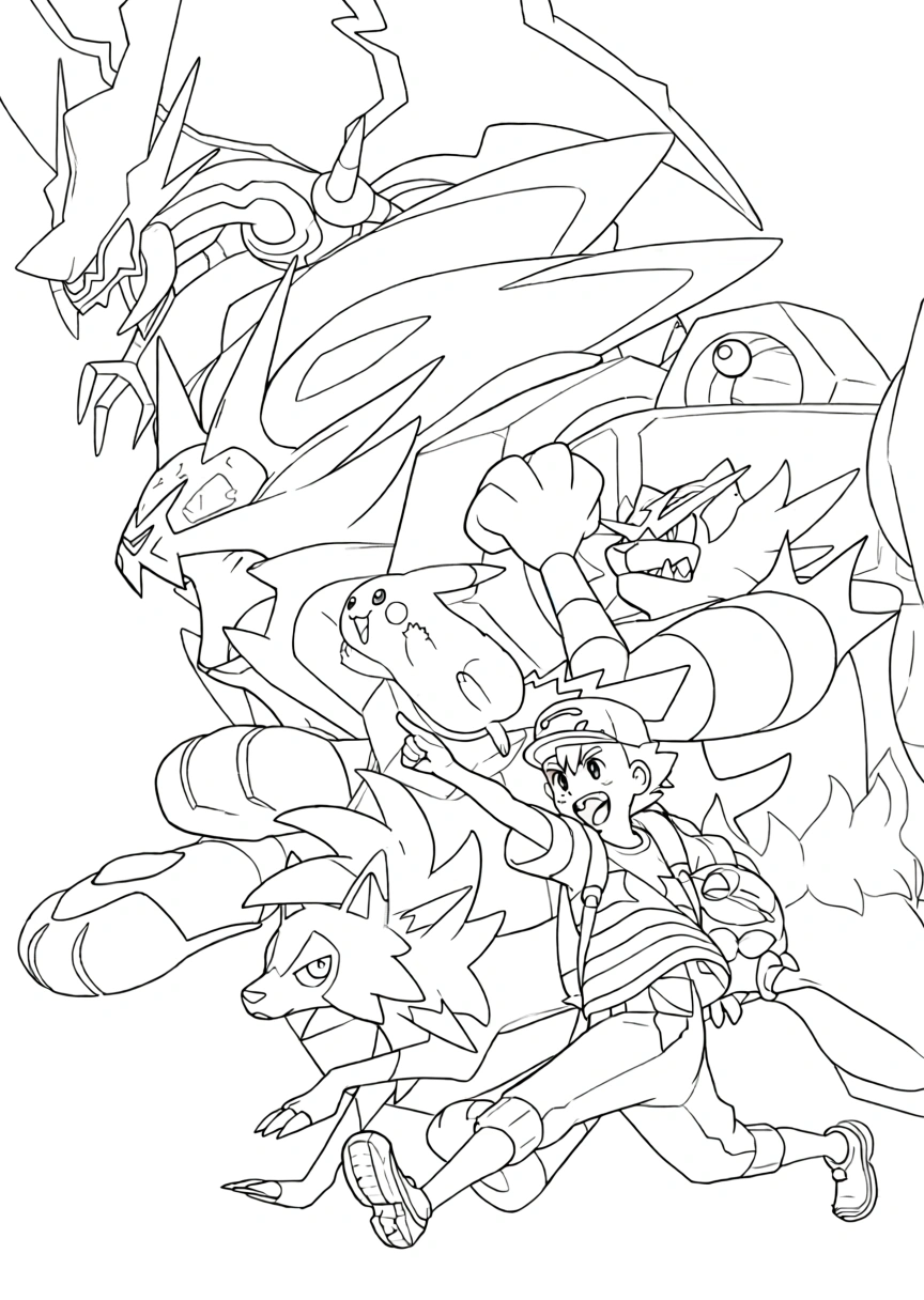pokemon coloring page - adult coloring books